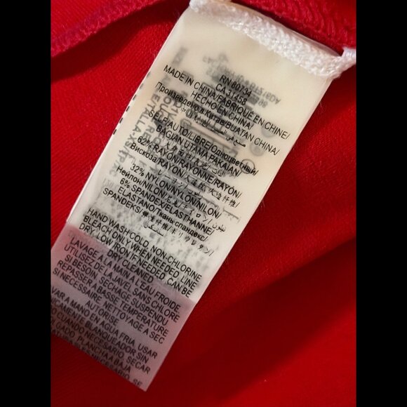 New BCBG Maxazria Top XS Womens Red Long Sleeve Yanie Rouge Red Half Zip - Picture 8 of 9